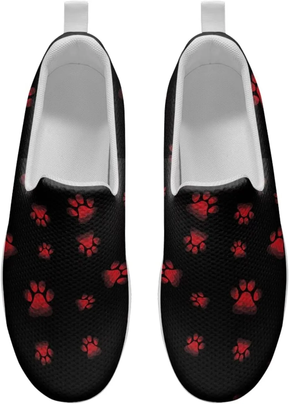 Women Platform Loafers Sneaker Dog Paws Pattern Lightweight Mesh Shoes Vacation Outdoor Sneakers