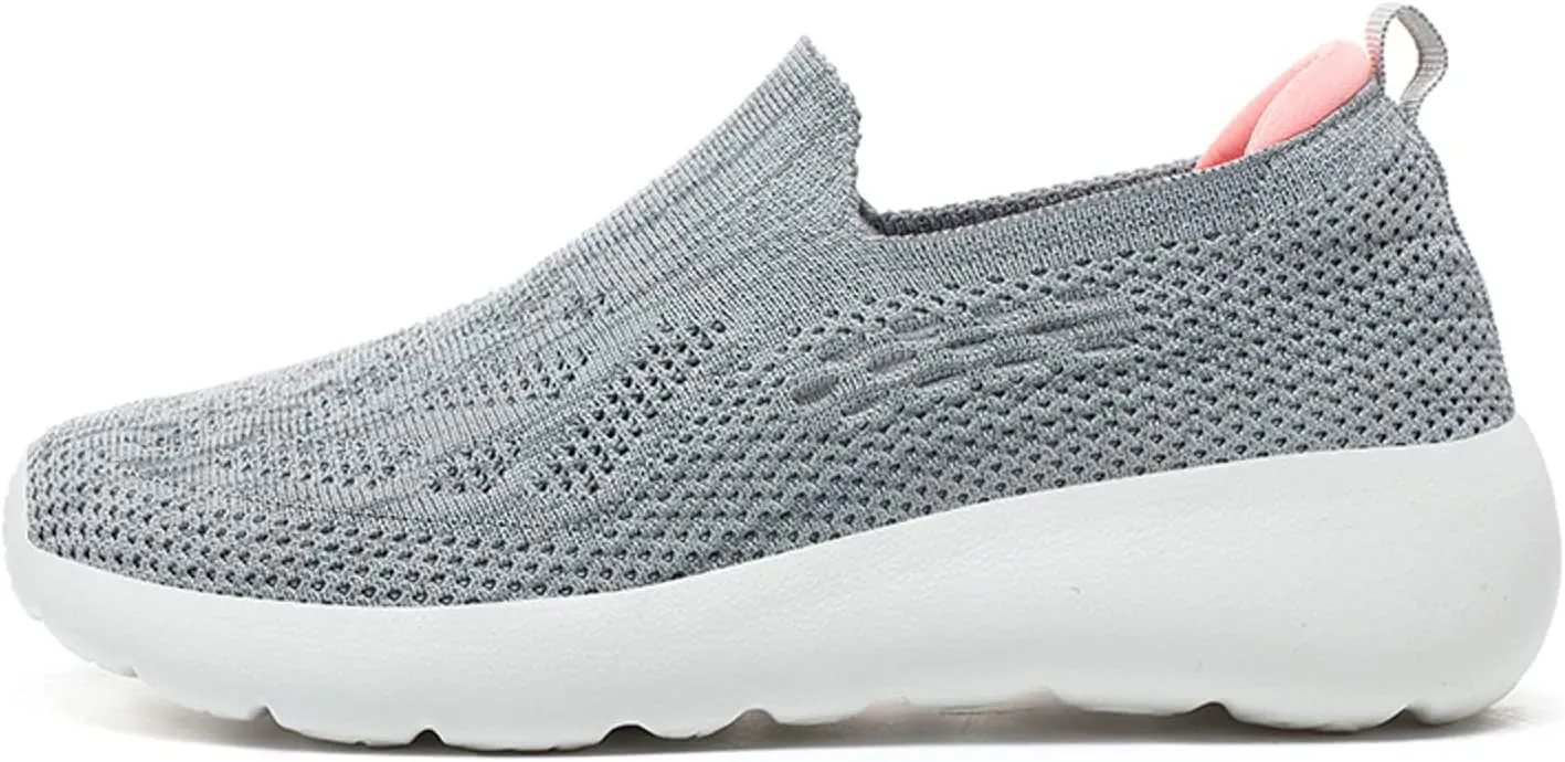 Women Sneakers Fashionable Simple and Solid Color Mesh Breathable The New Summer Style Comfortable Thick (Grey, 7)