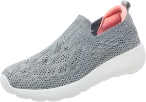 Women Sneakers Fashionable Simple and Solid Color Mesh Breathable The New Summer Style Comfortable Thick (Grey, 7)