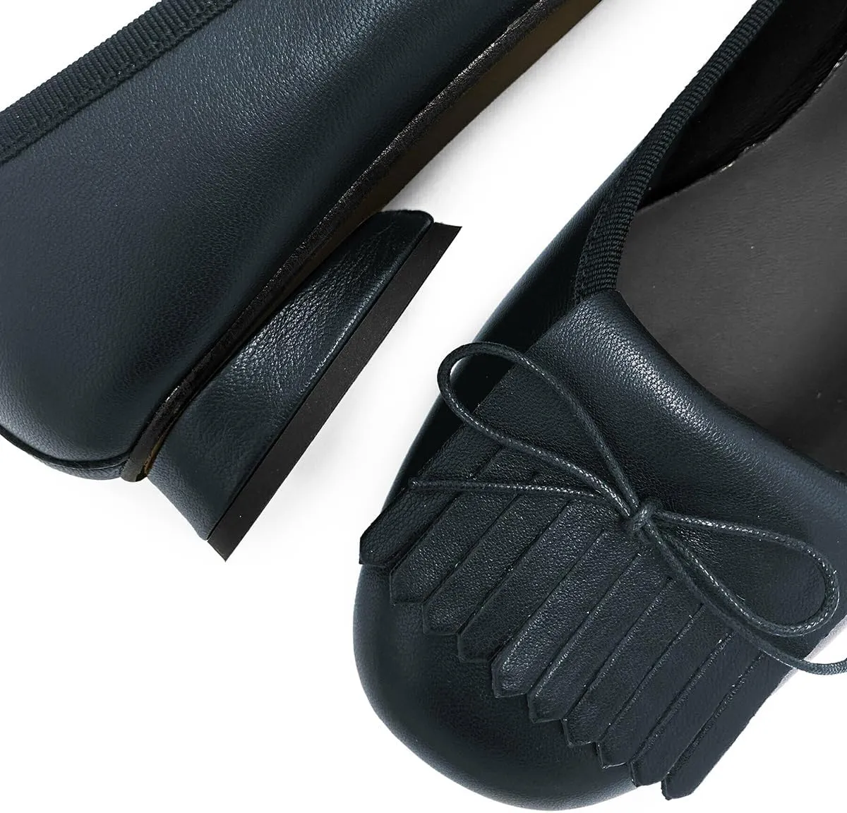Women Tassel Loafer Flats with Bow Square Closed Toe Slip On Ballet Flats Wingtip Bow-Knot Flat Loafers Matte Leather Office Work Flats Ladies Girls Club Driver Flats Dressy Cute 4-11 M US