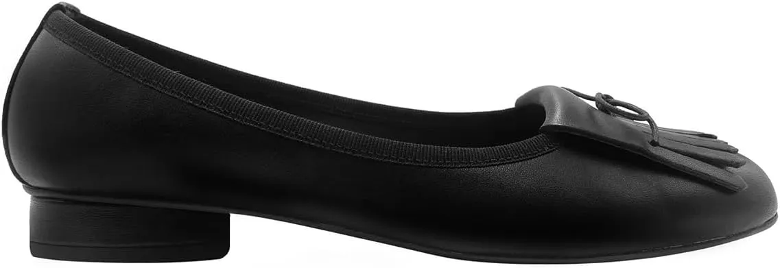 Women Tassel Loafer Flats with Bow Square Closed Toe Slip On Ballet Flats Wingtip Bow-Knot Flat Loafers Matte Leather Office Work Flats Ladies Girls Club Driver Flats Dressy Cute 4-11 M US