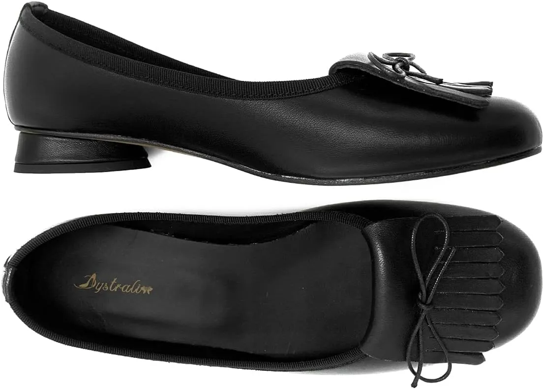 Women Tassel Loafer Flats with Bow Square Closed Toe Slip On Ballet Flats Wingtip Bow-Knot Flat Loafers Matte Leather Office Work Flats Ladies Girls Club Driver Flats Dressy Cute 4-11 M US