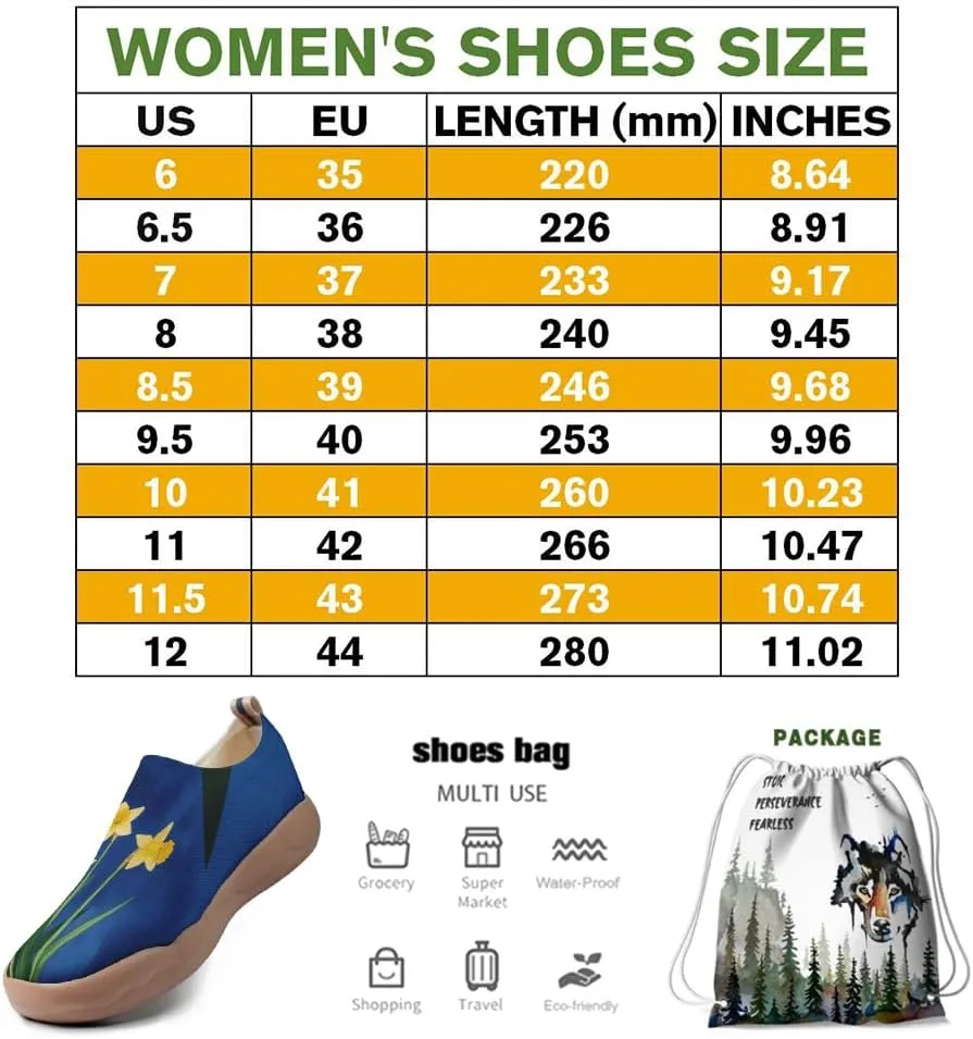 Women's Blossom Slip On Soft Shoes Colorful Comfortable Lightweight Art Travel Sneakers Casual Vibrant Floral Everyday Loafers