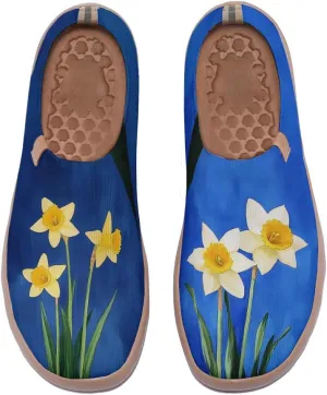 Women's Blossom Slip On Soft Shoes Colorful Comfortable Lightweight Art Travel Sneakers Casual Vibrant Floral Everyday Loafers