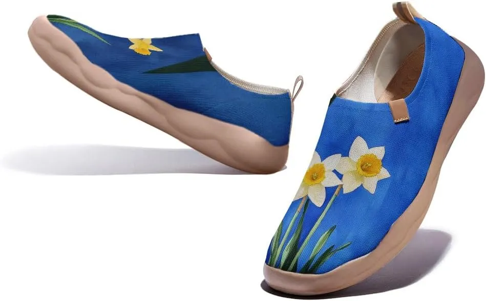 Women's Blossom Slip On Soft Shoes Colorful Comfortable Lightweight Art Travel Sneakers Casual Vibrant Floral Everyday Loafers