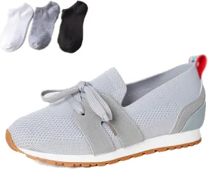 Women's Breathable Flying Woven Orthopedic Sneakers,Comfortable Non-Slip Casual Walking Loafers for Camping,Traveling