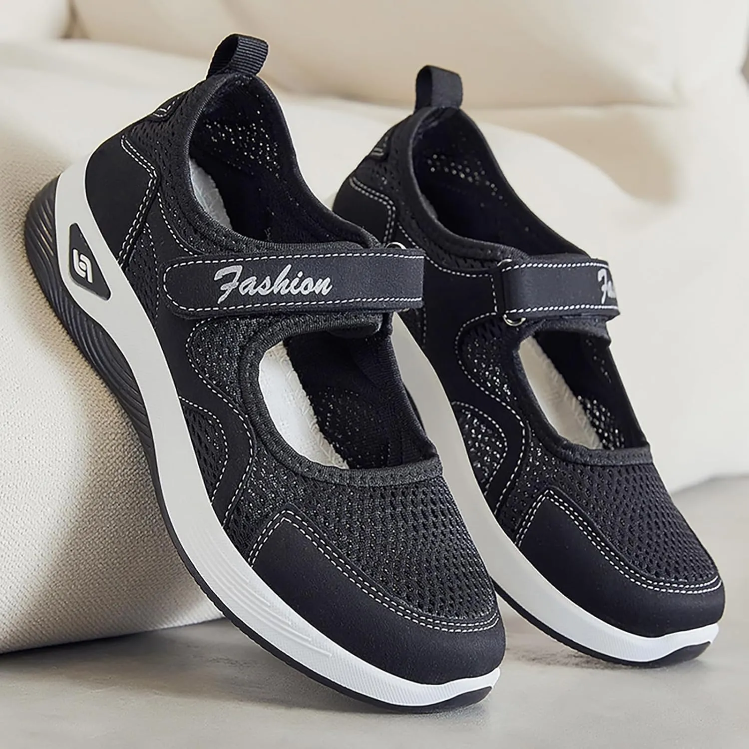 Women's Comfortable Working Nurse Shoes Closed Toe Non Slip Orthopedic Adjustable Sport Mesh Shoes