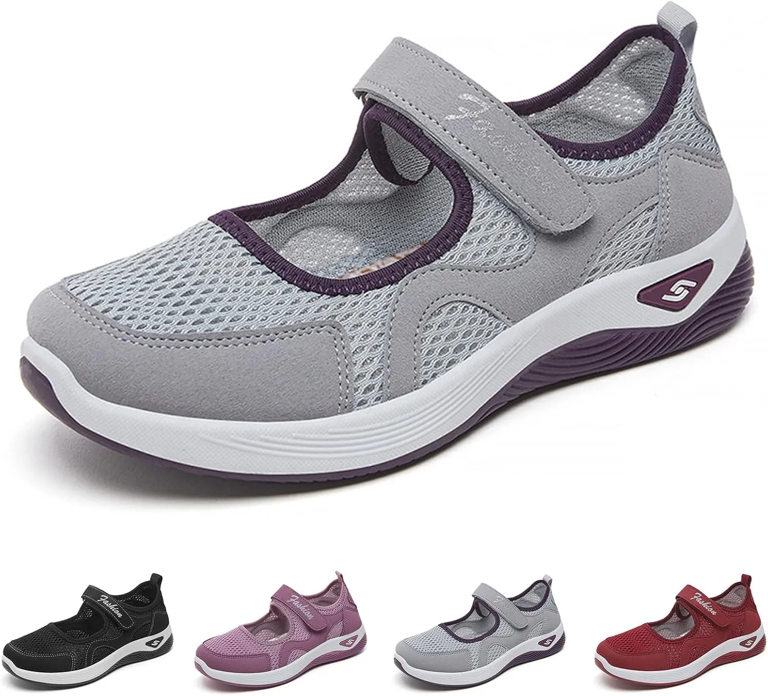 Women's Comfortable Working Nurse Shoes Closed Toe Non Slip Orthopedic Adjustable Sport Mesh Shoes