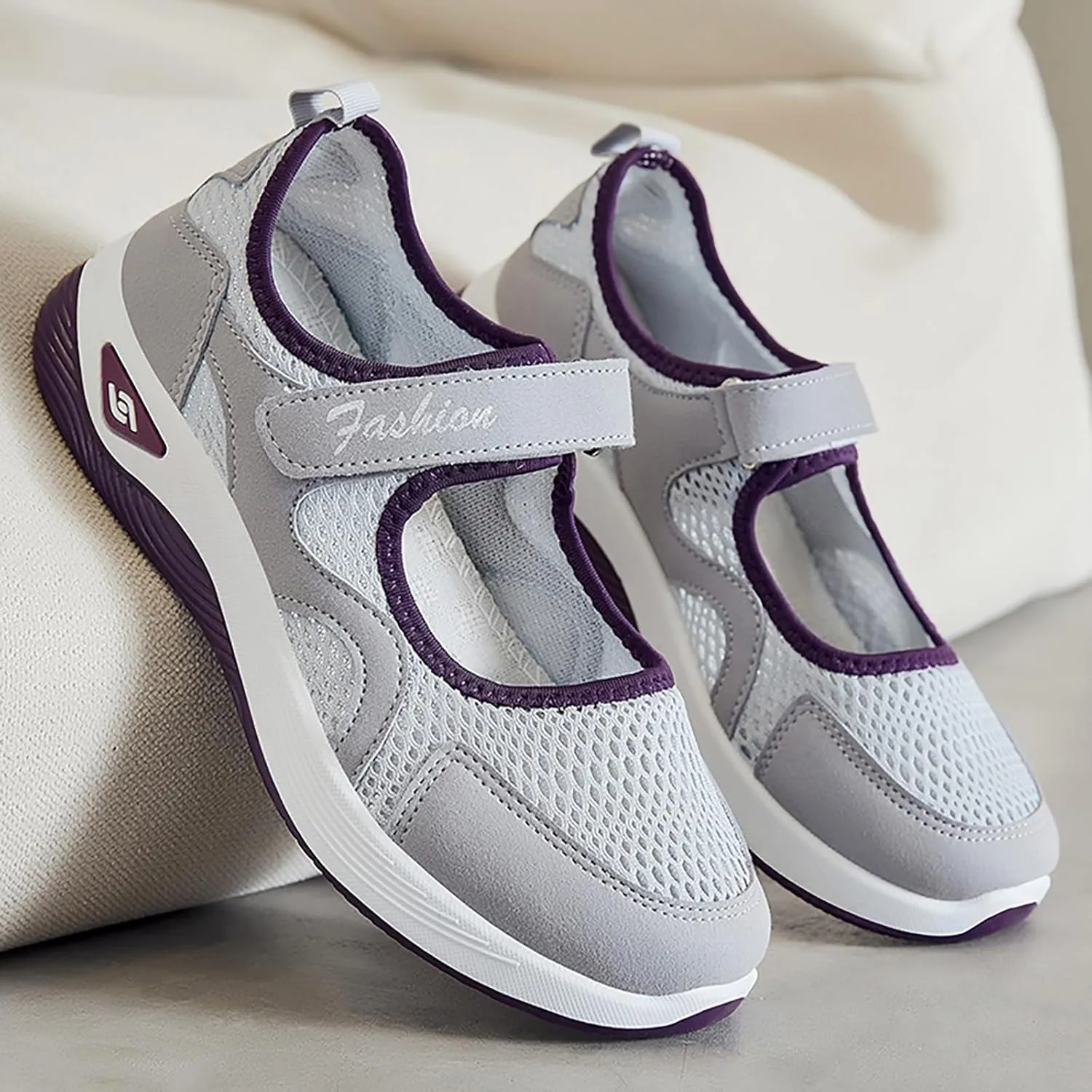 Women's Comfortable Working Nurse Shoes Closed Toe Non Slip Orthopedic Adjustable Sport Mesh Shoes