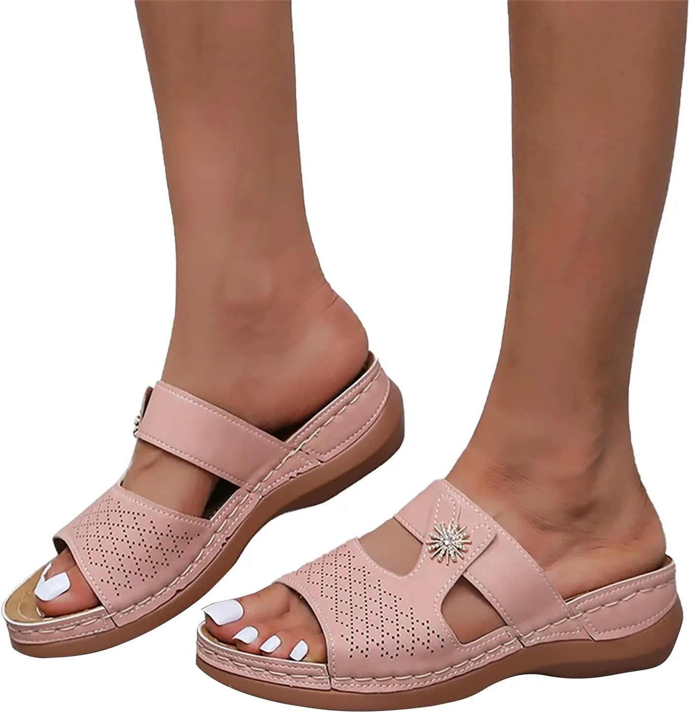 Women's Flatform Sandals,Soft Sole Comfy Flats Platform Tassels Canvas Shoes Closed Toe Sandal Summer Casual Suede Loafers