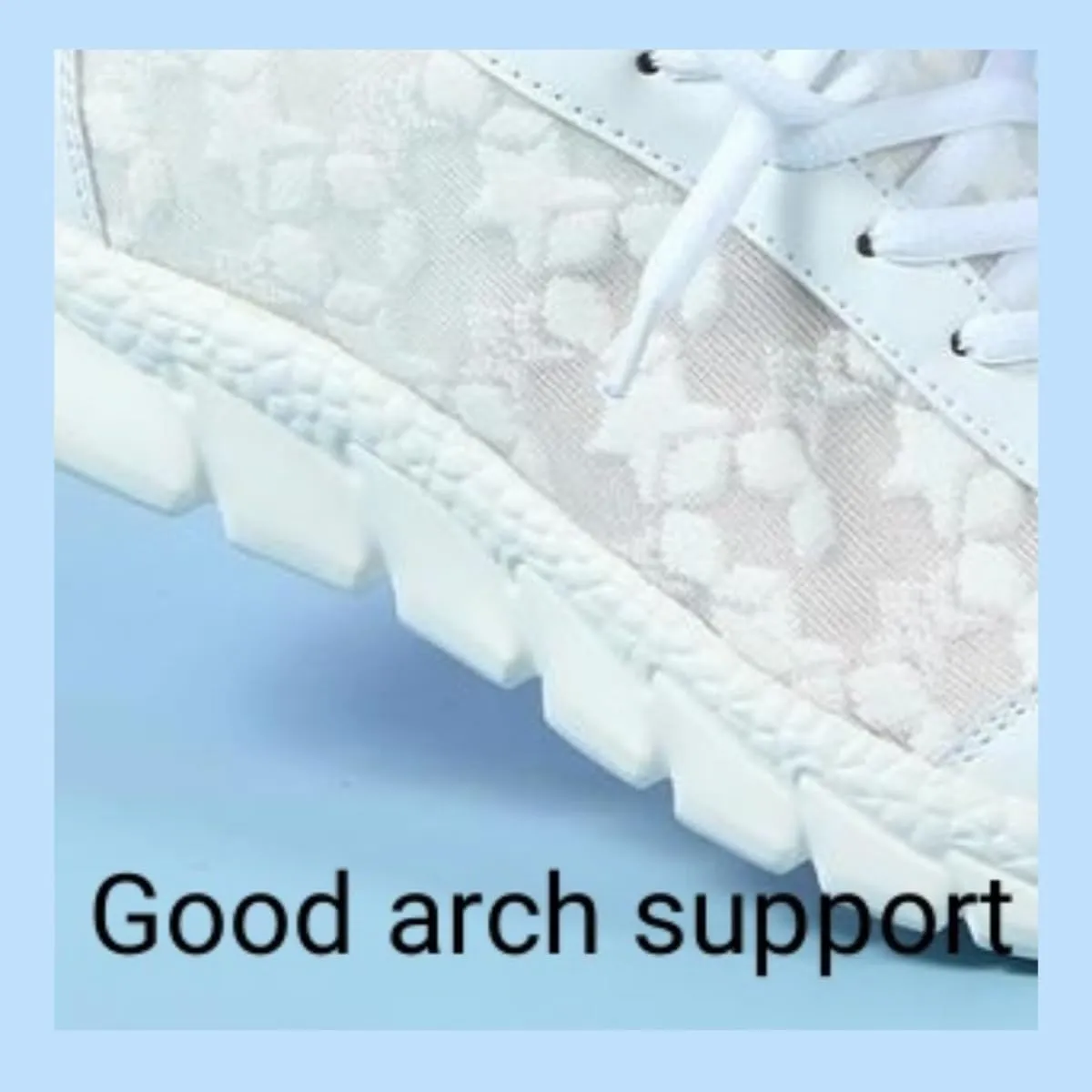 Women's Luxurious White Orthopedic Sneakers,Hollow Lace Print Sneakers,Breathable Mesh Shoes