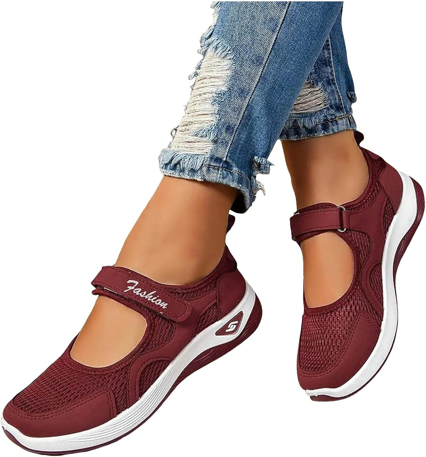 Women's Mesh Orthopedic Shoes Breathable Soft Shoes Arched Support Stretch Cushion Shoes Outdoor Fitness Shoes