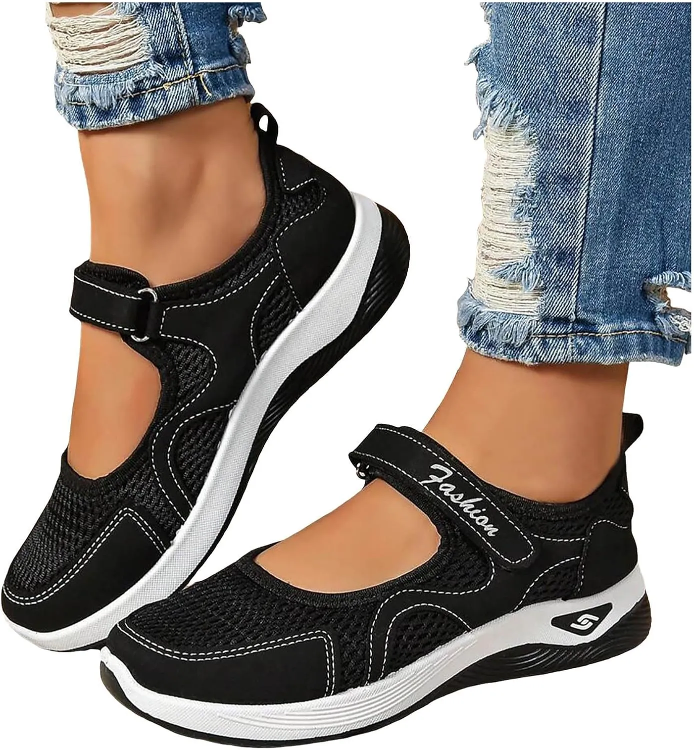 Women's Mesh Orthopedic Shoes Breathable Soft Shoes Arched Support Stretch Cushion Shoes Outdoor Fitness Shoes