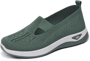 Womens Orthopedic Shoes, Woven Soft Shoes for Women, Arch Support Shoe, Breathable Slip on Foam Diabetic Sneakers