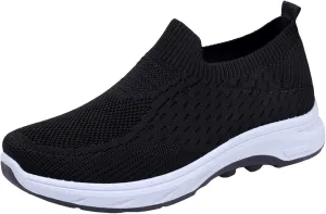 Women's Sneakers Non Slip Thick Bottom Sneakers Fashionable Breathable Mesh Shoes Stretch Minimalist Shoes