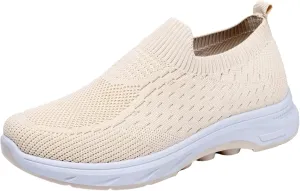 Women's Sneakers Non Slip Thick Bottom Sneakers Fashionable Breathable Mesh Shoes Stretch Minimalist Shoes