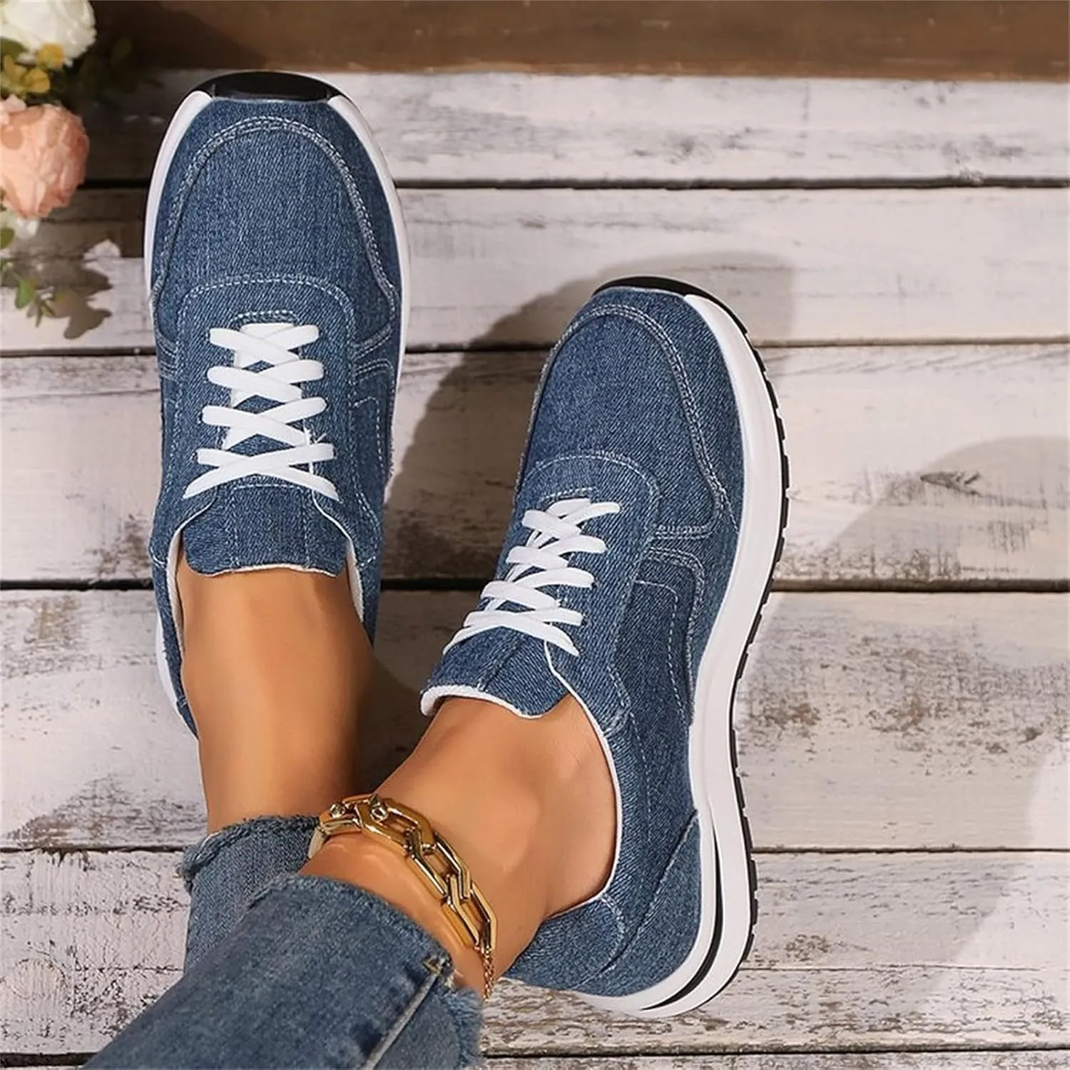 Womens Walking Shoes Fashion Casual Women Shoes Sports Shoes Lace Up Thick Soled Women Shoes Womens Beach Boots Women