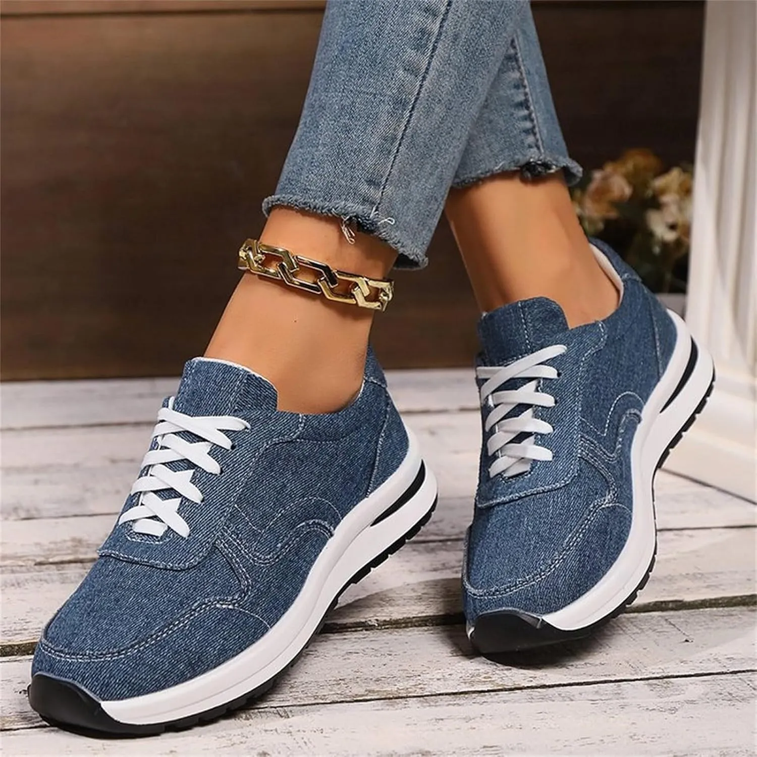 Womens Walking Shoes Fashion Casual Women Shoes Sports Shoes Lace Up Thick Soled Women Shoes Womens Beach Boots Women