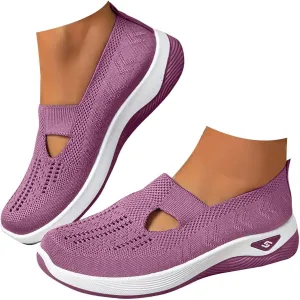 Womens Woven Orthopedic Breathable Soft Shoes Arch Support,Diabetes Foam Shoes Walking Anti-Skid Sports Walking Shoes