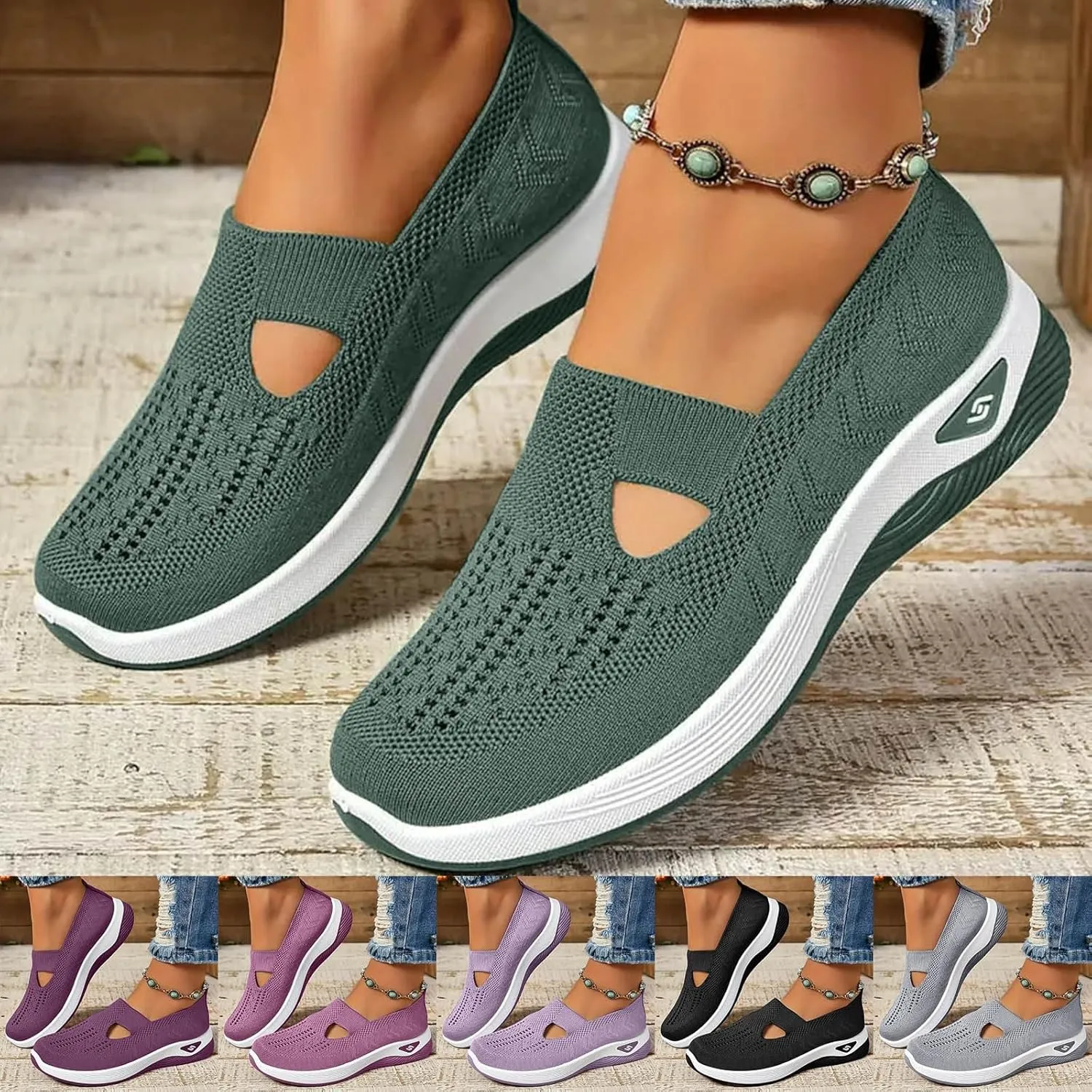 Womens Woven Orthopedic Breathable Soft Shoes Arch Support,Diabetes Foam Shoes Walking Anti-Skid Sports Walking Shoes