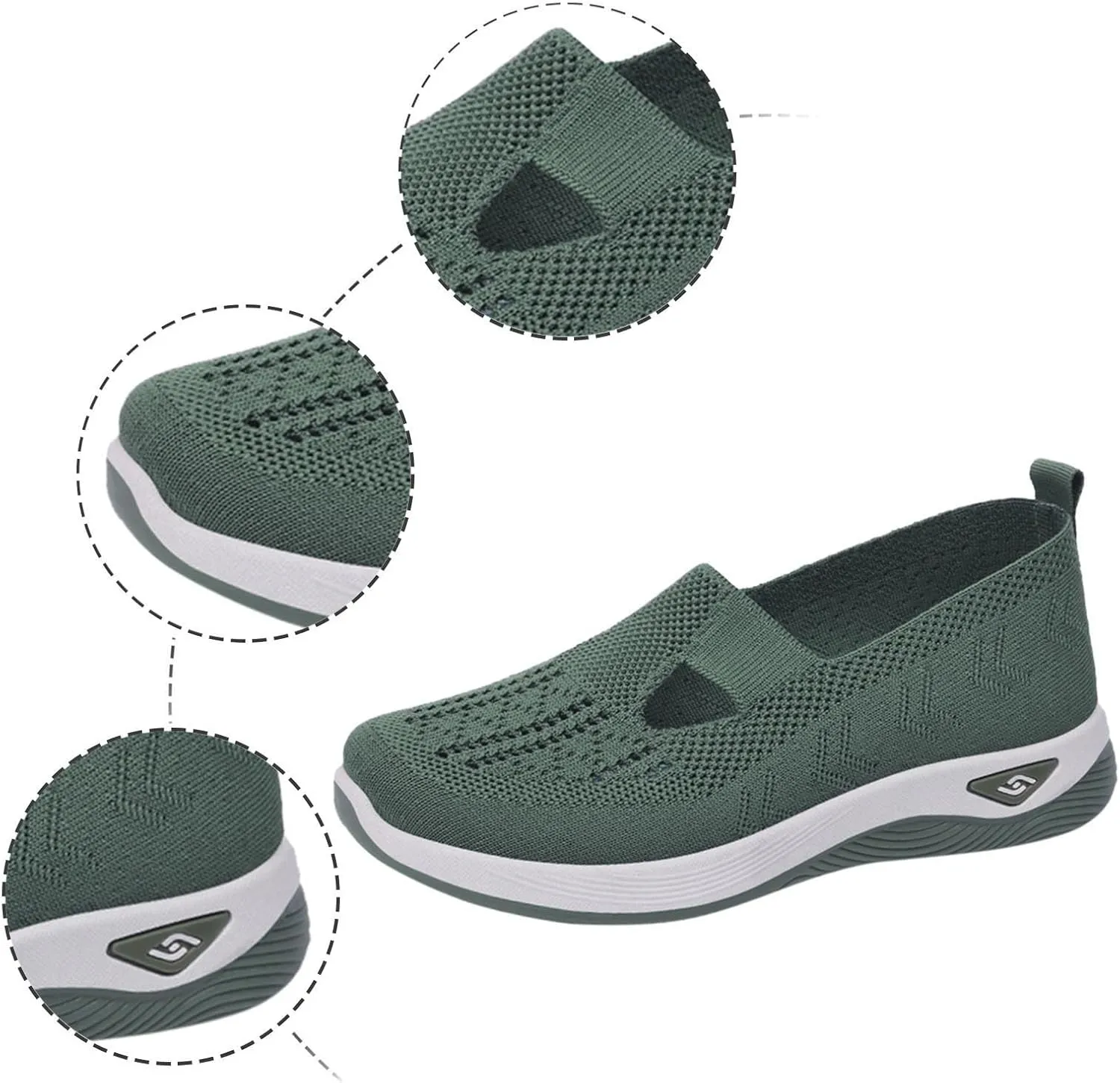 Womens Woven Orthopedic Breathable Soft Shoes Arch Support,Diabetes Foam Shoes Walking Anti-Skid Sports Walking Shoes